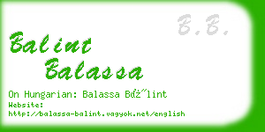 balint balassa business card